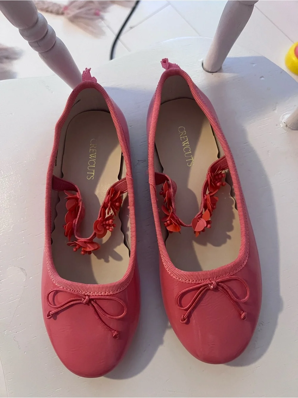 Crewcuts Coral Floral Strap Ballet Flats